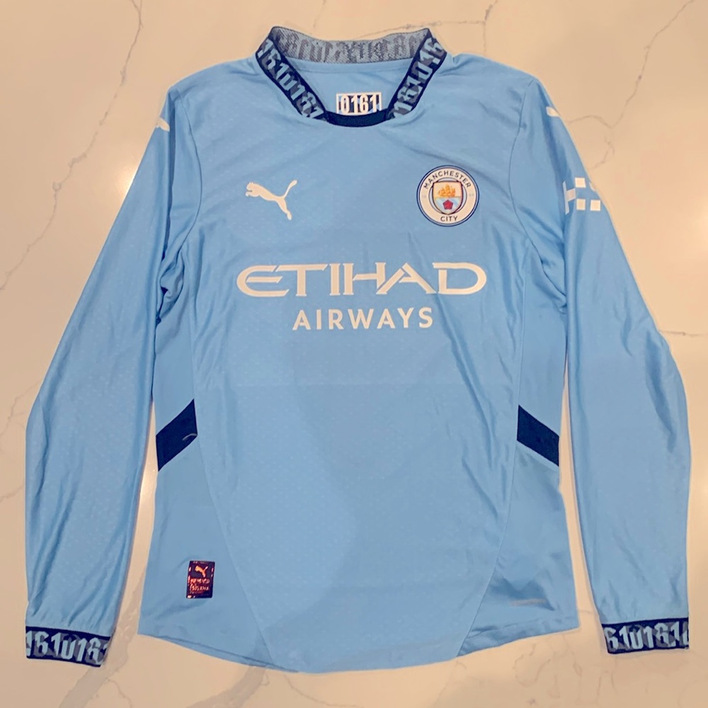 Erling Haaland Manchester City Puma long sleeves Jersey light blue